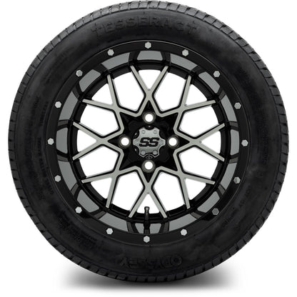 MODZ® 14" Vortex Machined Black Wheels & Street Tires Combo