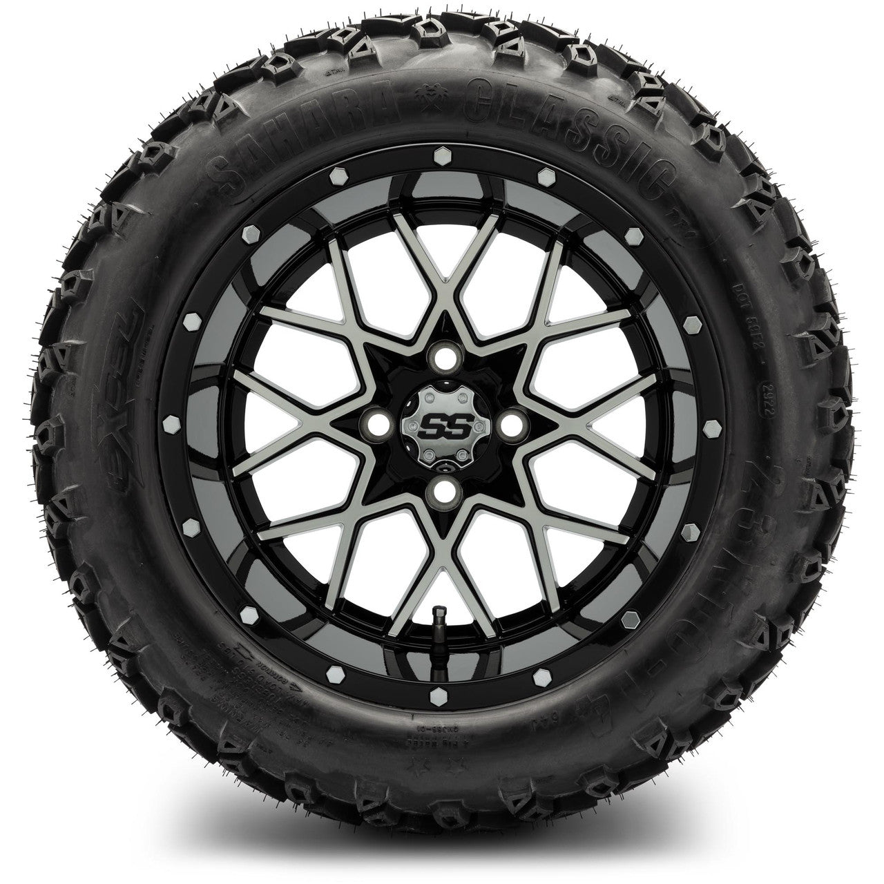 MODZ® 14" Vortex Machined Black Wheels & Off-Road Tires Combo
