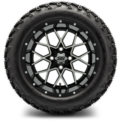 MODZ® 14" Vortex Machined Black Wheels & Off-Road Tires Combo