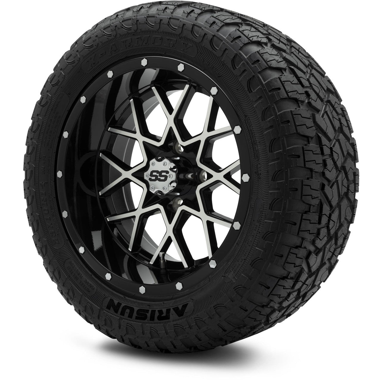 MODZ® 14" Vortex Machined Black Wheels & Off-Road Tires Combo