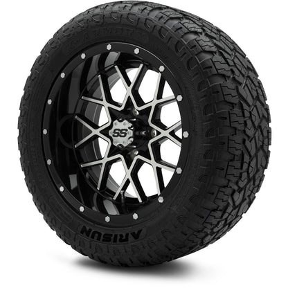 MODZ® 14" Vortex Machined Black Wheels & Off-Road Tires Combo