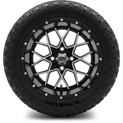MODZ® 14" Vortex Machined Black Wheels & Off-Road Tires Combo