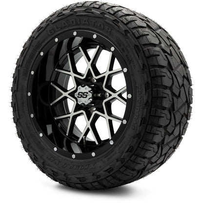MODZ® 14" Vortex Machined Black Wheels & Off-Road Tires Combo