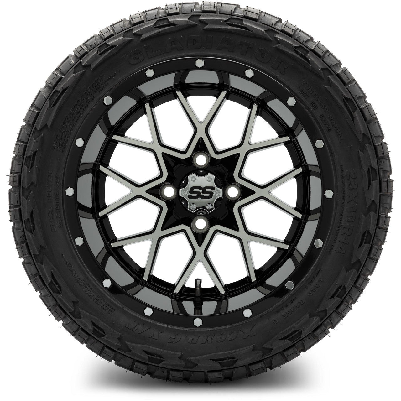 MODZ® 14" Vortex Machined Black Wheels & Off-Road Tires Combo