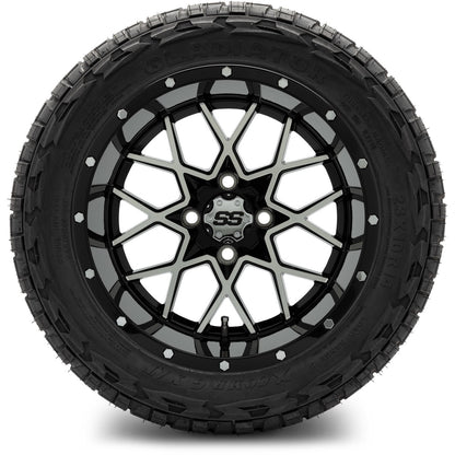 MODZ® 14" Vortex Machined Black Wheels & Off-Road Tires Combo