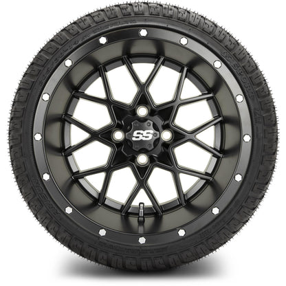 MODZ® 14" Vortex Matte Black Wheels & Street Tires Combo