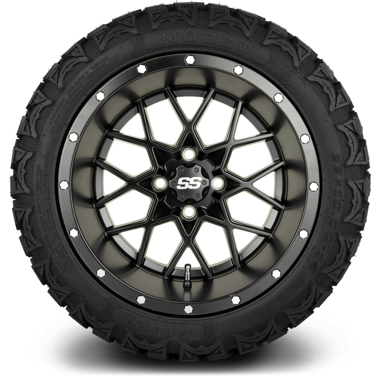 MODZ® 14" Vortex Matte Black Wheels & Off-Road Tires Combo