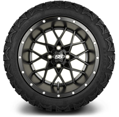 MODZ® 14" Vortex Matte Black Wheels & Off-Road Tires Combo