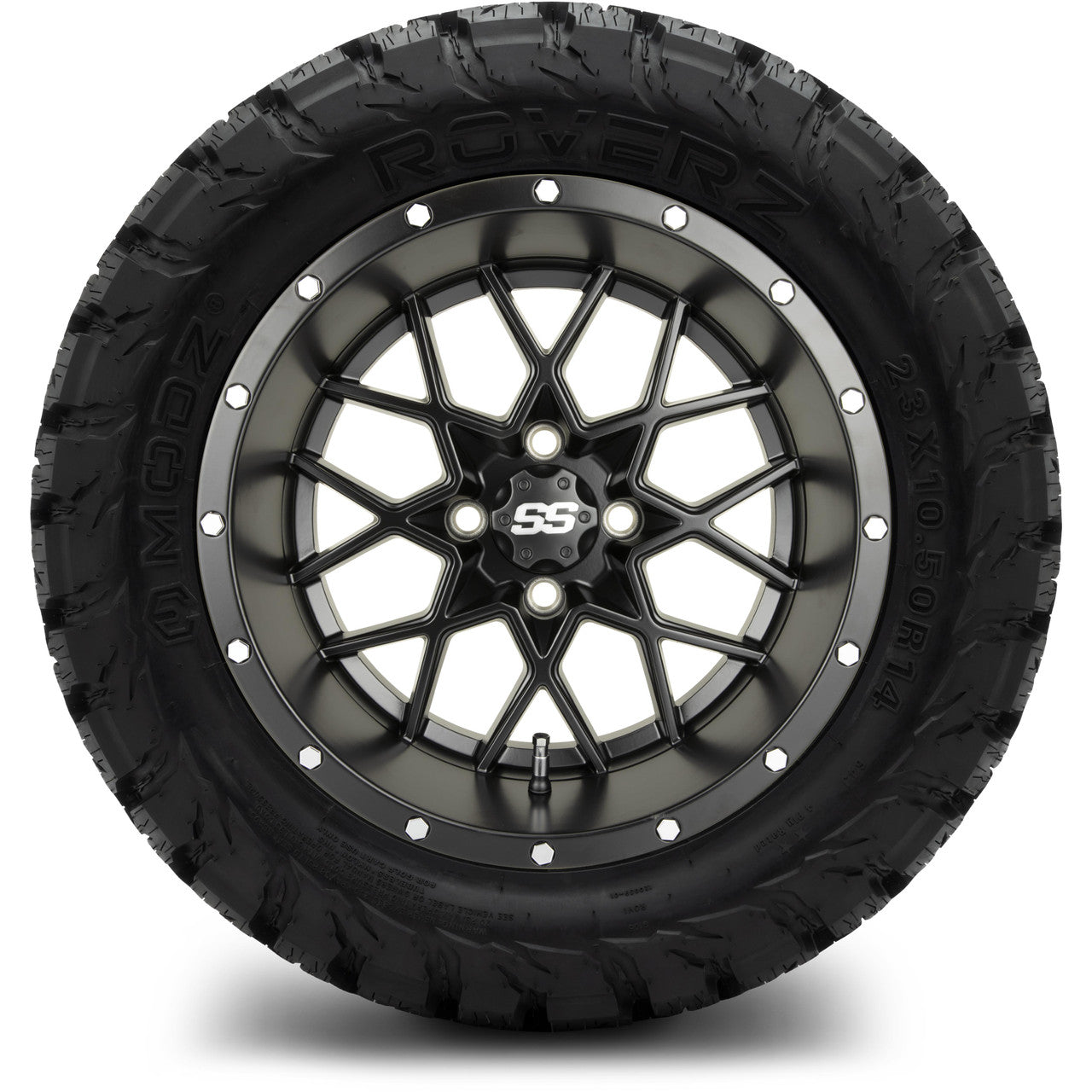 MODZ® 14" Vortex Matte Black Wheels & Off-Road Tires Combo