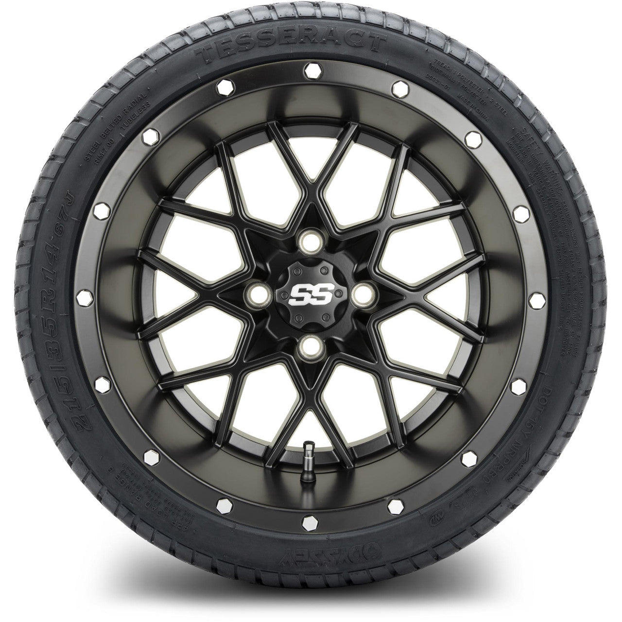 MODZ® 14" Vortex Matte Black Wheels & Street Tires Combo