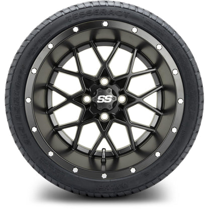 MODZ® 14" Vortex Matte Black Wheels & Street Tires Combo