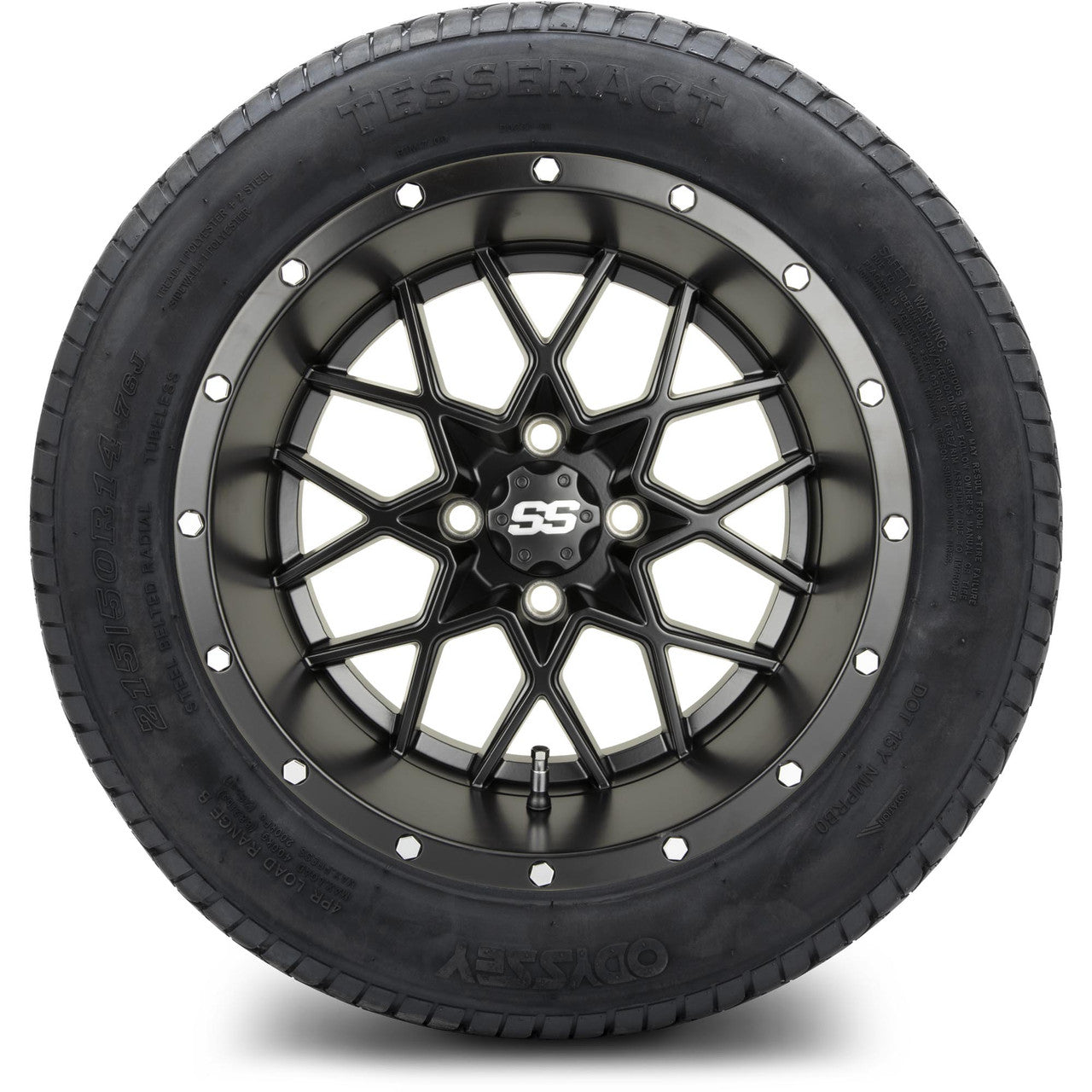 MODZ® 14" Vortex Matte Black Wheels & Street Tires Combo