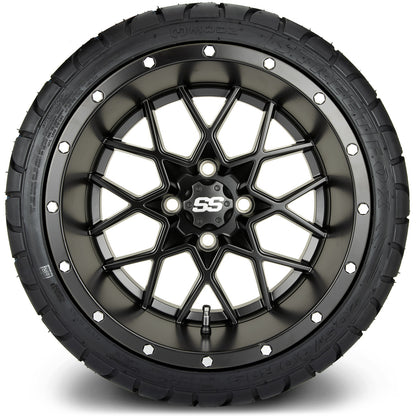 MODZ® 14" Vortex Matte Black Wheels & Street Tires Combo
