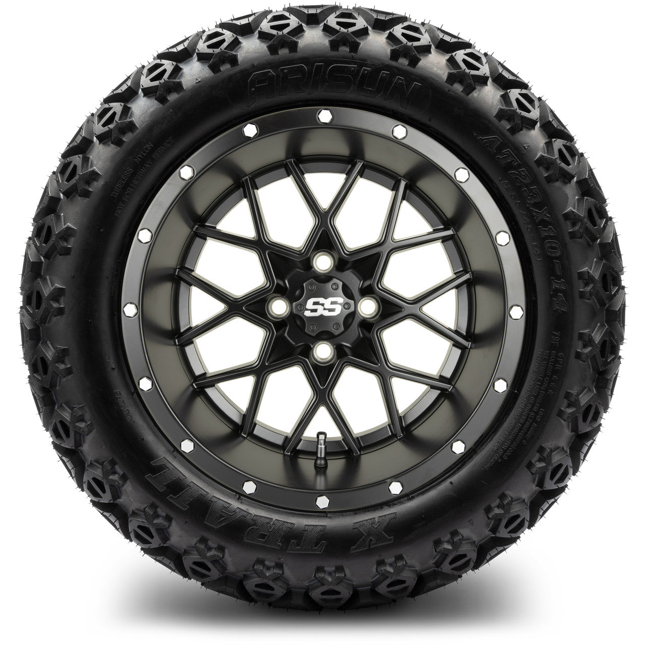 MODZ® 14" Vortex Matte Black Wheels & Off-Road Tires Combo