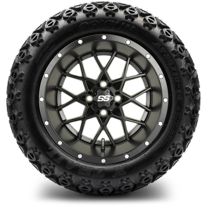 MODZ® 14" Vortex Matte Black Wheels & Off-Road Tires Combo