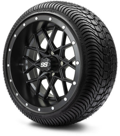 MODZ® 14" Vortex Matte Black Wheels & Street Tires Combo