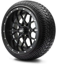 MODZ® 14" Vortex Matte Black Wheels & Street Tires Combo