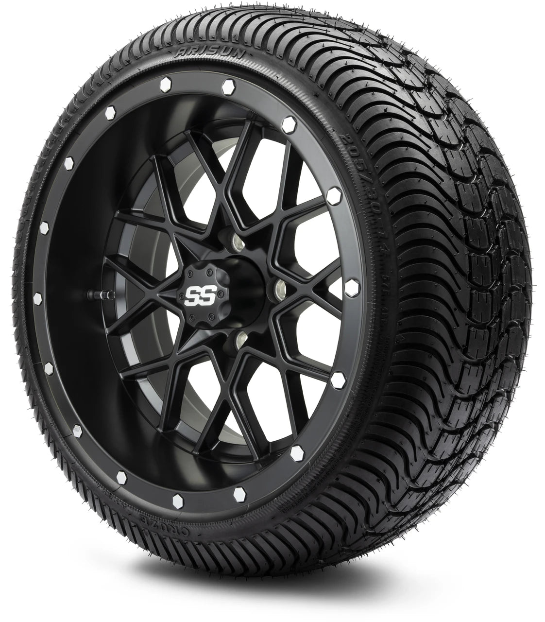 MODZ® 14" Vortex Matte Black Wheels & Street Tires Combo