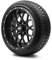 MODZ® 14" Vortex Matte Black Wheels & Street Tires Combo