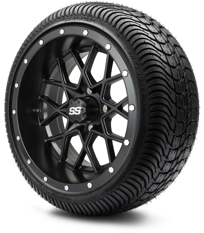 MODZ® 14" Vortex Matte Black Wheels & Street Tires Combo
