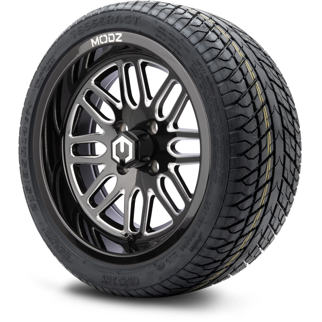 MODZ® 14" Mayhem Glossy Black with Ball Mill Wheels & Street Tires Combo