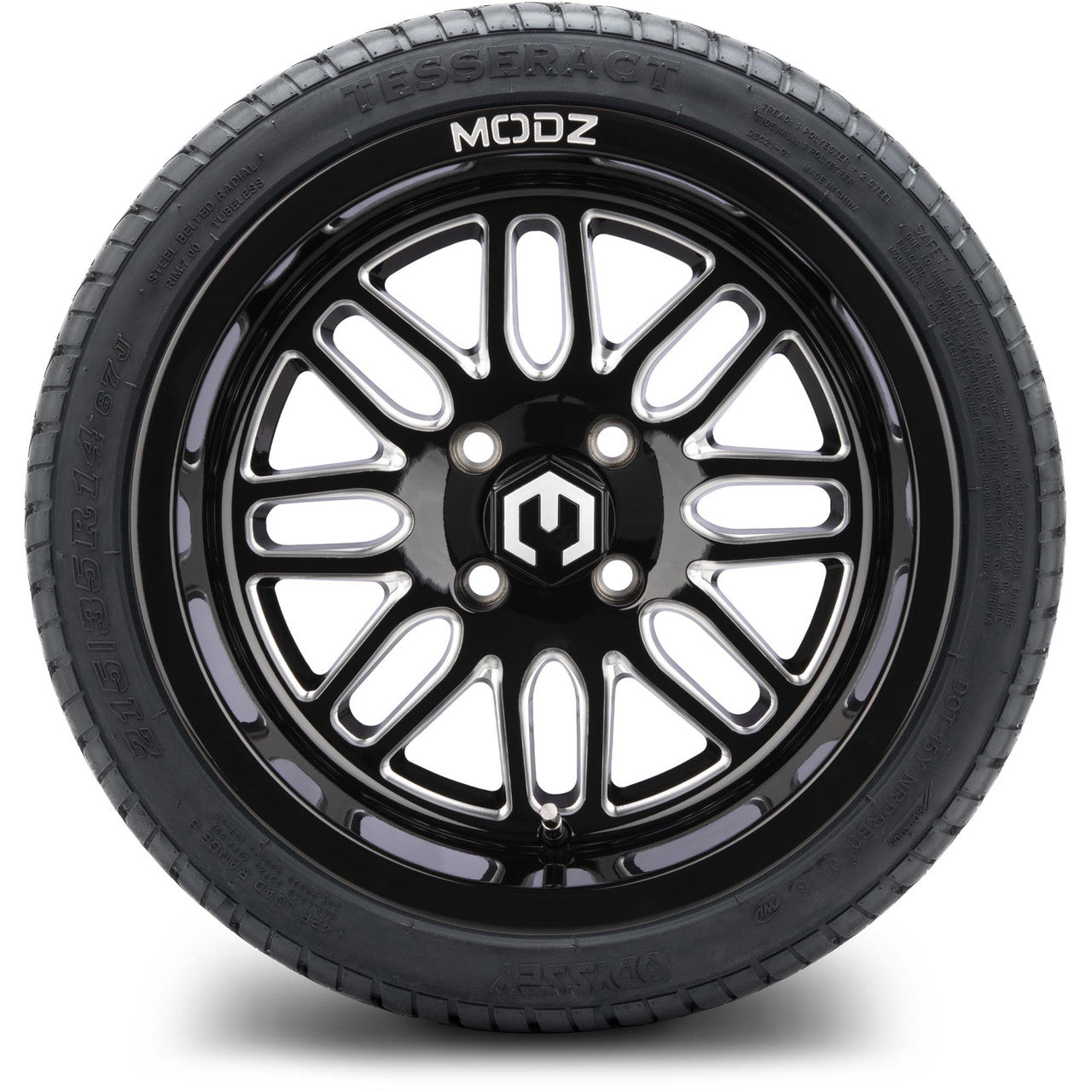 MODZ® 14" Mayhem Glossy Black with Ball Mill Wheels & Street Tires Combo