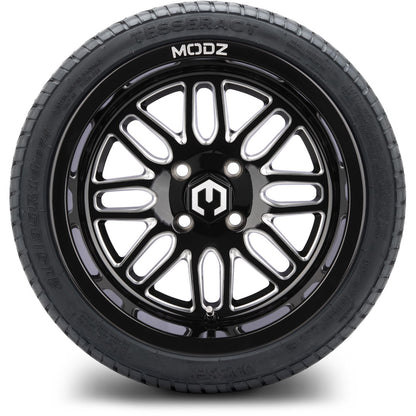 MODZ® 14" Mayhem Glossy Black with Ball Mill Wheels & Street Tires Combo