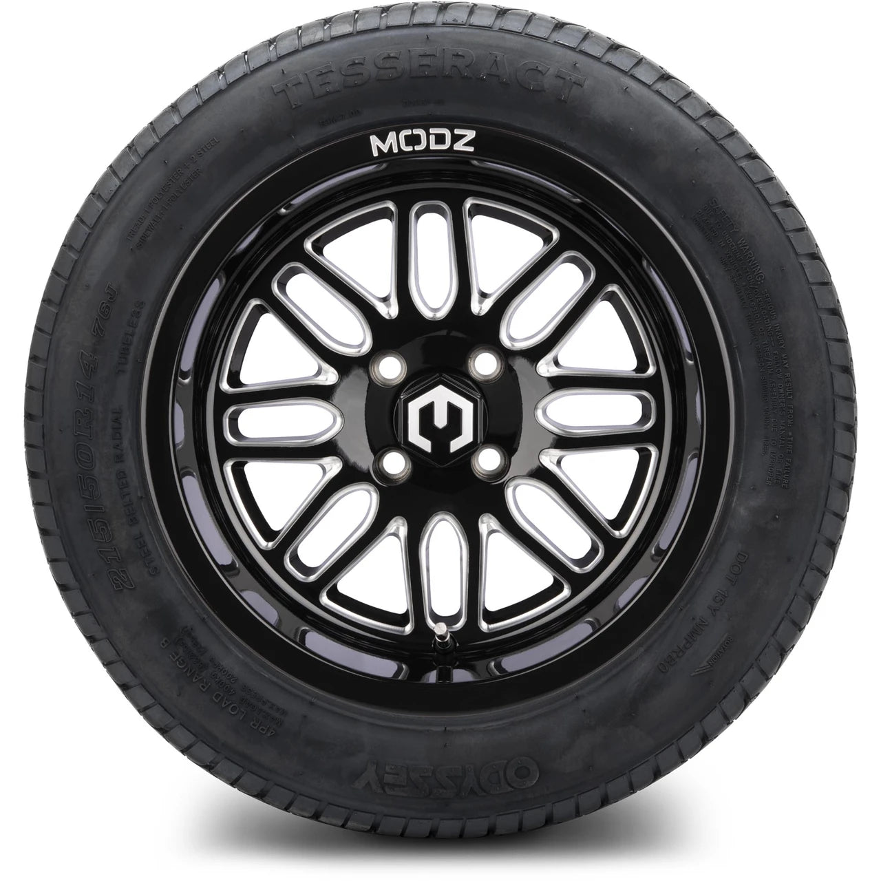 MODZ® 14" Mayhem Glossy Black with Ball Mill Wheels & Street Tires Combo