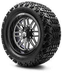 MODZ® 14" Mayhem Glossy Black with Ball Mill Wheels & Off-Road Tires Combo