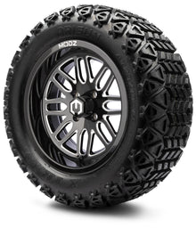 MODZ® 14" Mayhem Glossy Black with Ball Mill Wheels & Off-Road Tires Combo