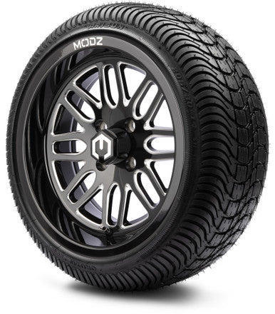 MODZ® 14" Mayhem Glossy Black with Ball Mill Wheels & Street Tires Combo