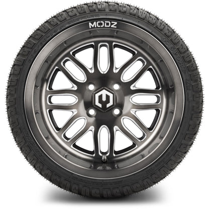 MODZ® 14" Mayhem Brushed Gunmetal with Ball Mill Wheels & Street Tires Combo