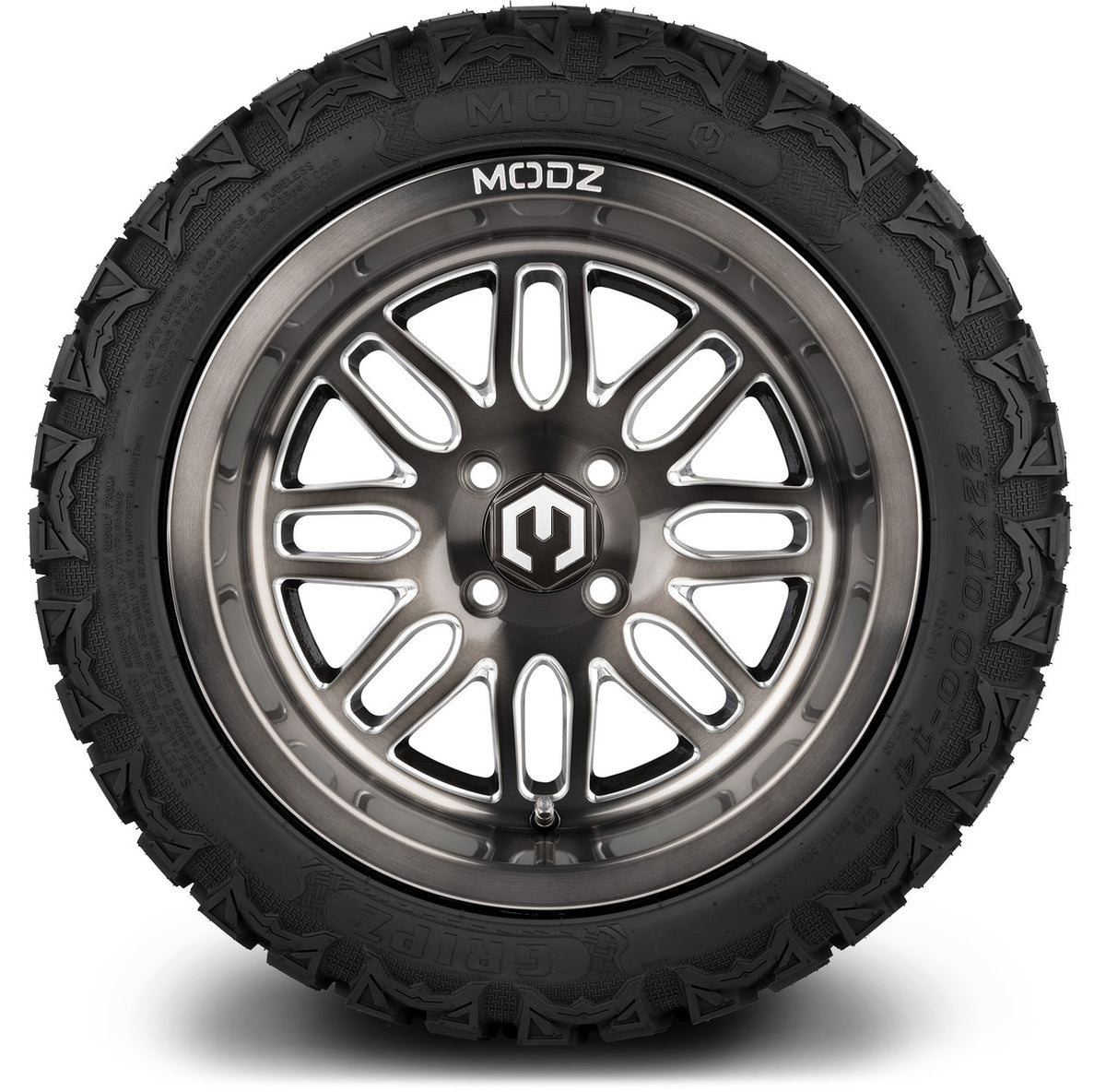 MODZ® 14" Mayhem Brushed Gunmetal with Ball Mill Wheels & Off-Road Tires Combo