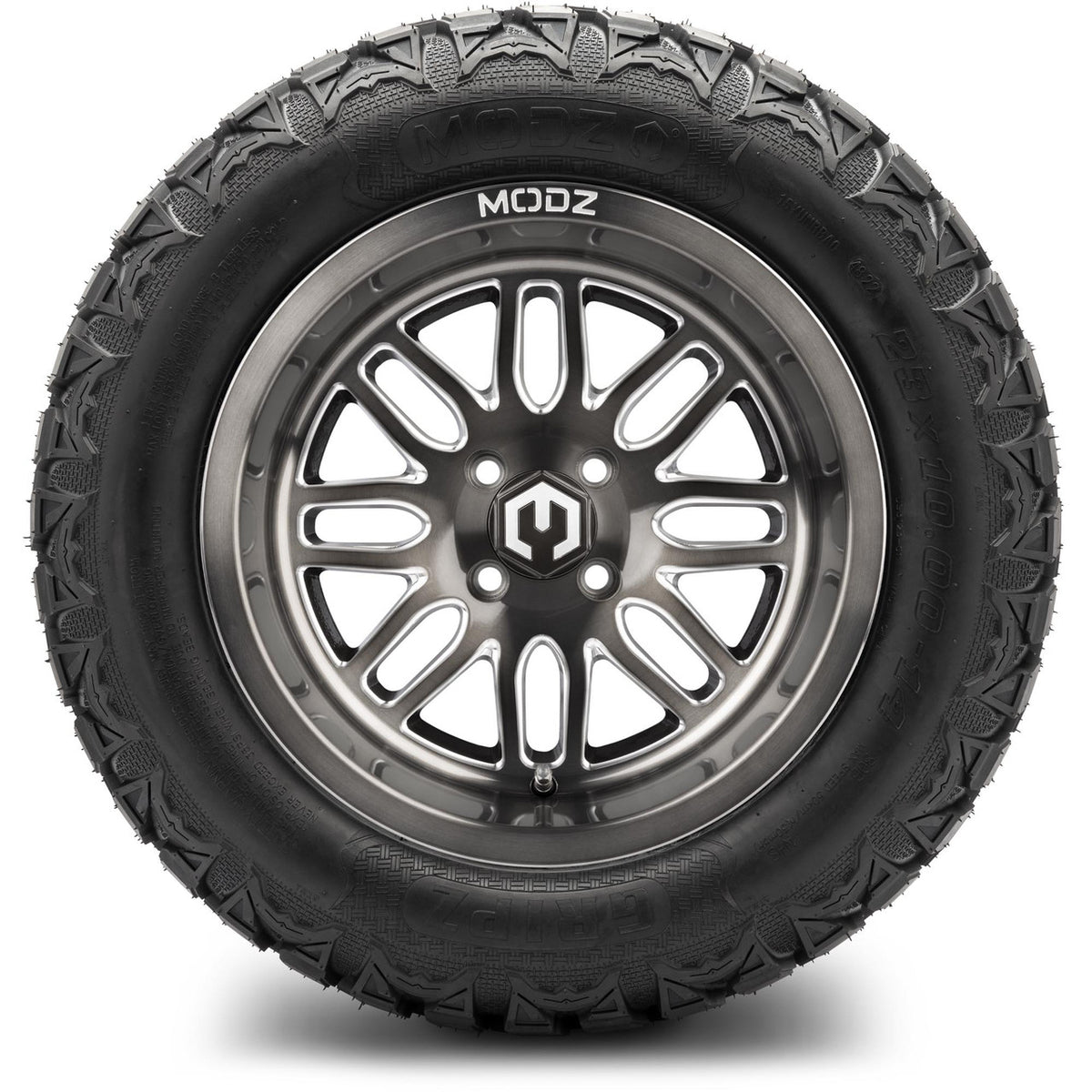 MODZ® 14" Mayhem Brushed Gunmetal with Ball Mill Wheels & Off-Road Tires Combo