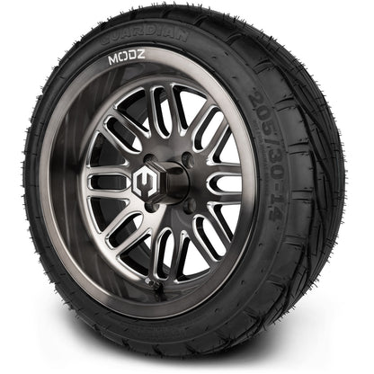 MODZ® 14" Mayhem Brushed Gunmetal with Ball Mill Wheels & Street Tires Combo