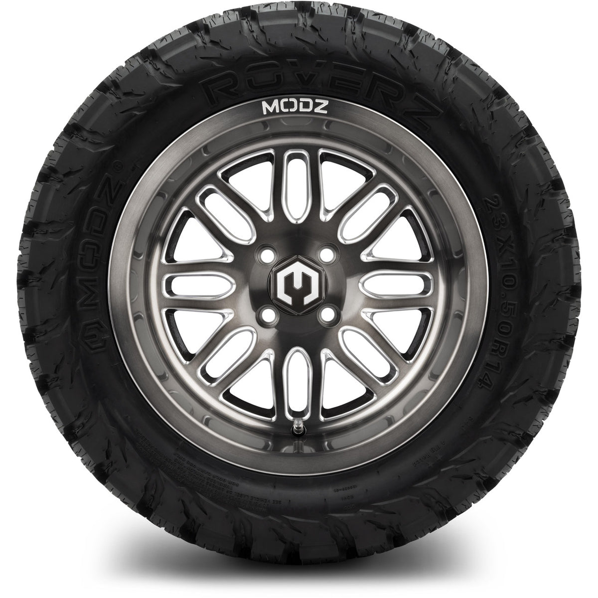 MODZ® 14" Mayhem Brushed Gunmetal with Ball Mill Wheels & Off-Road Tires Combo