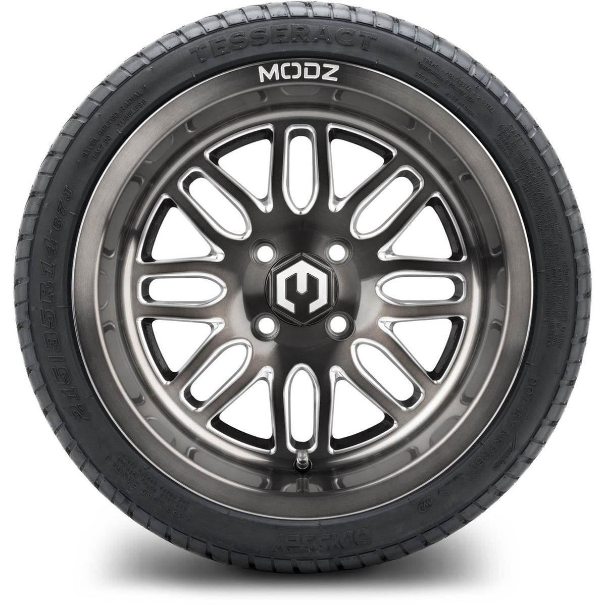MODZ® 14" Mayhem Brushed Gunmetal with Ball Mill Wheels & Street Tires Combo