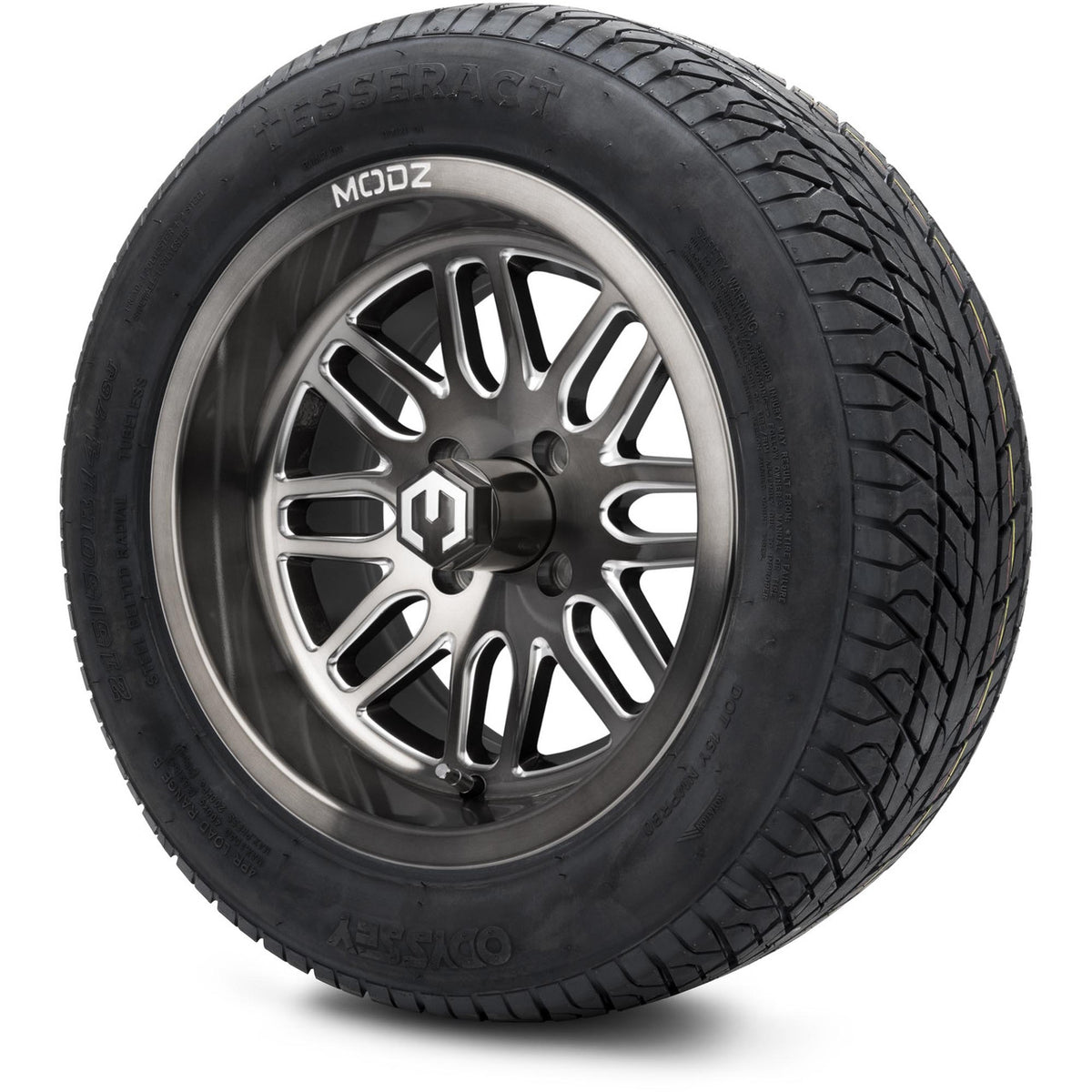 MODZ® 14" Mayhem Brushed Gunmetal with Ball Mill Wheels & Street Tires Combo