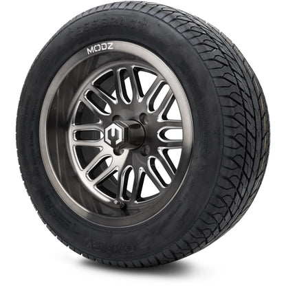 MODZ® 14" Mayhem Brushed Gunmetal with Ball Mill Wheels & Street Tires Combo