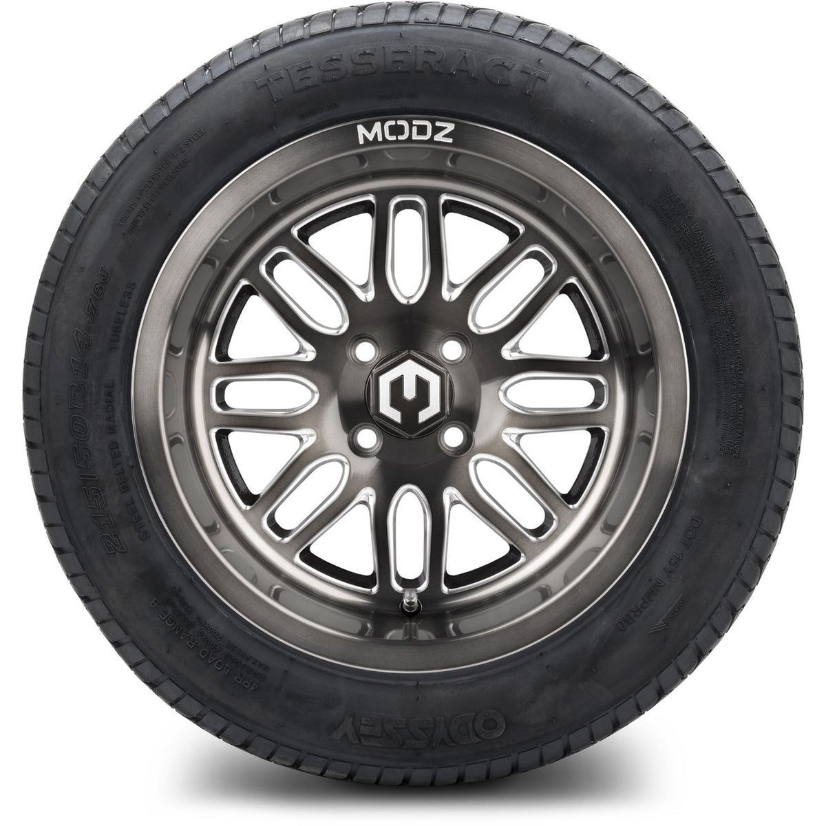 MODZ® 14" Mayhem Brushed Gunmetal with Ball Mill Wheels & Street Tires Combo