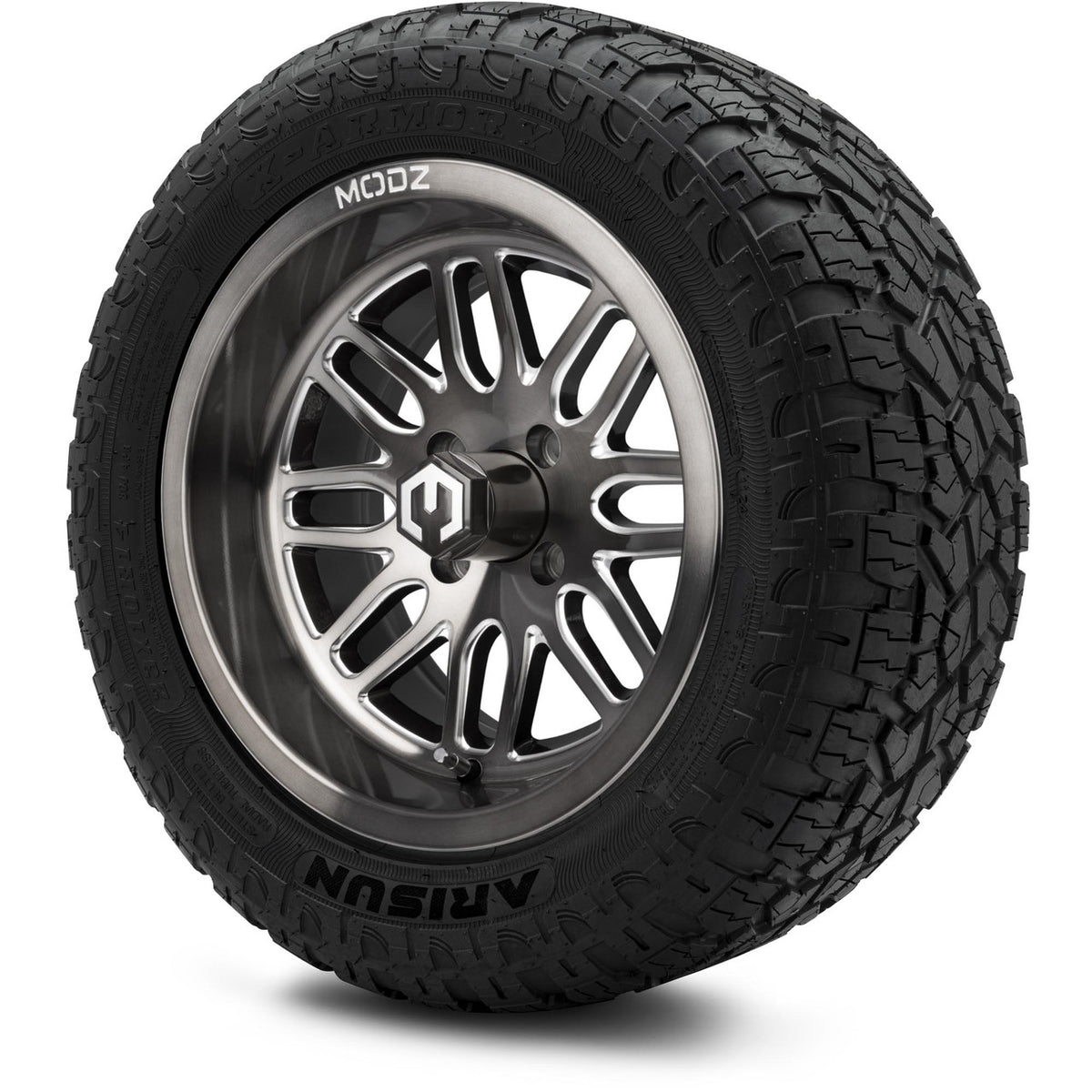 MODZ® 14" Mayhem Brushed Gunmetal with Ball Mill Wheels & Off-Road Tires Combo