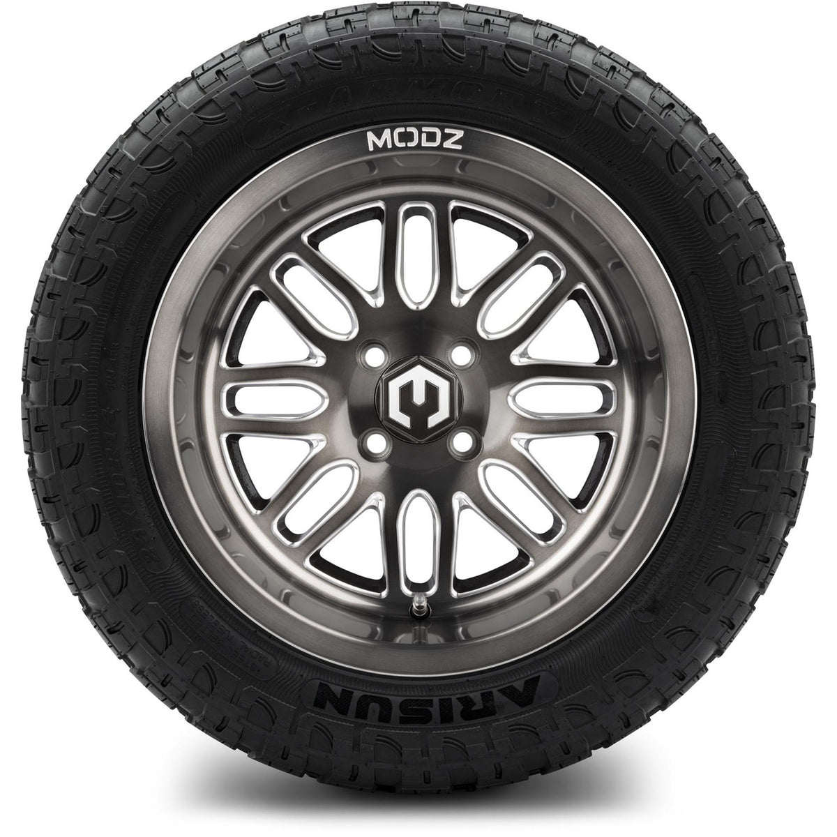 MODZ® 14" Mayhem Brushed Gunmetal with Ball Mill Wheels & Off-Road Tires Combo