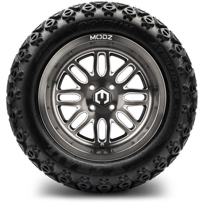MODZ® 14" Mayhem Brushed Gunmetal with Ball Mill Wheels & Off-Road Tires Combo