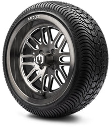 MODZ® 14" Mayhem Brushed Gunmetal with Ball Mill Wheels & Street Tires Combo