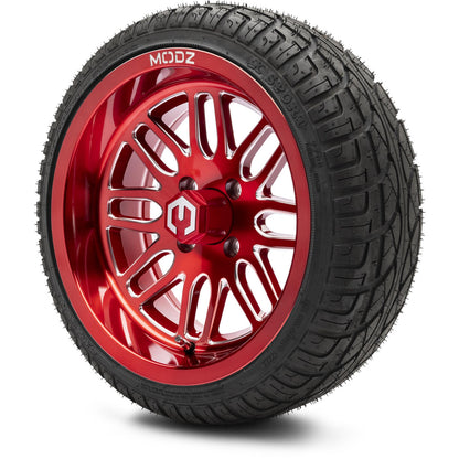 MODZ® 14" Mayhem Brushed Red with Ball Mill Wheels & Street Tires Combo