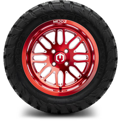 MODZ® 14" Mayhem Brushed Red with Ball Mill Wheels & Off-Road Tires Combo