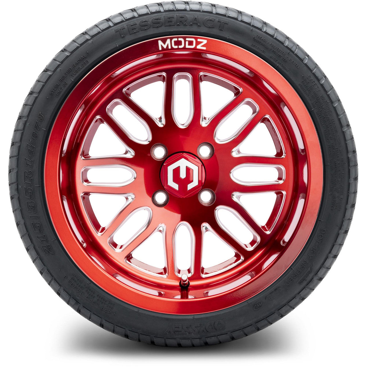 MODZ® 14" Mayhem Brushed Red with Ball Mill Wheels & Street Tires Combo