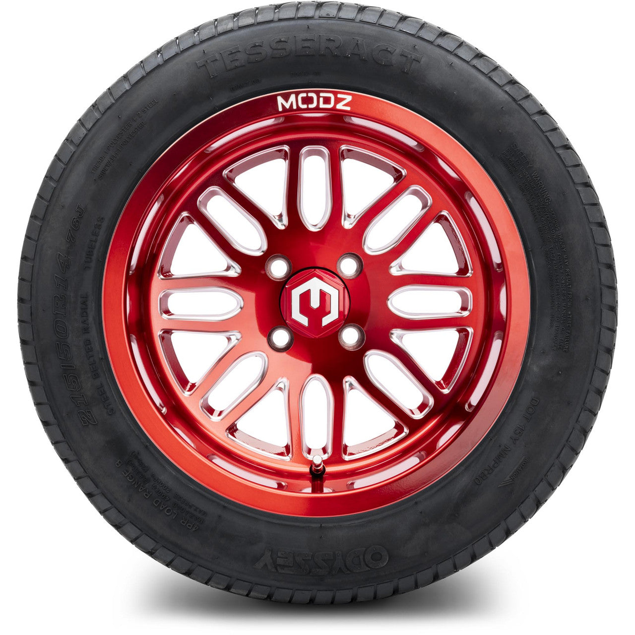 MODZ® 14" Mayhem Brushed Red with Ball Mill Wheels & Street Tires Combo