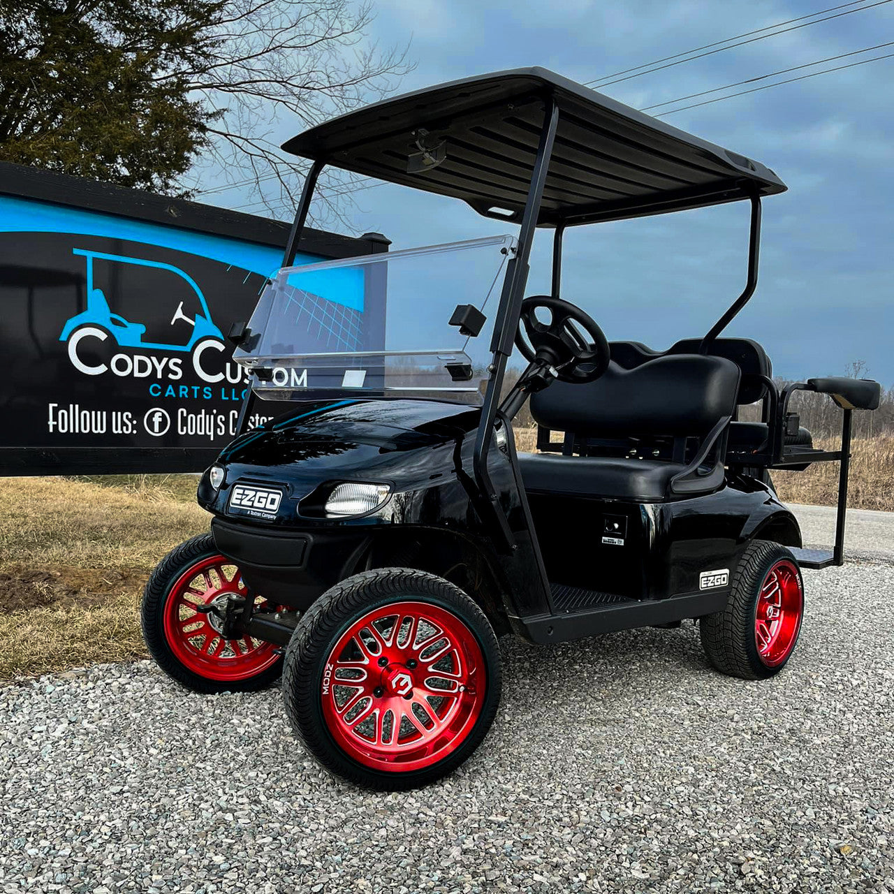 MODZ® 14" Mayhem Brushed Red with Ball Mill Wheels & Street Tires Combo