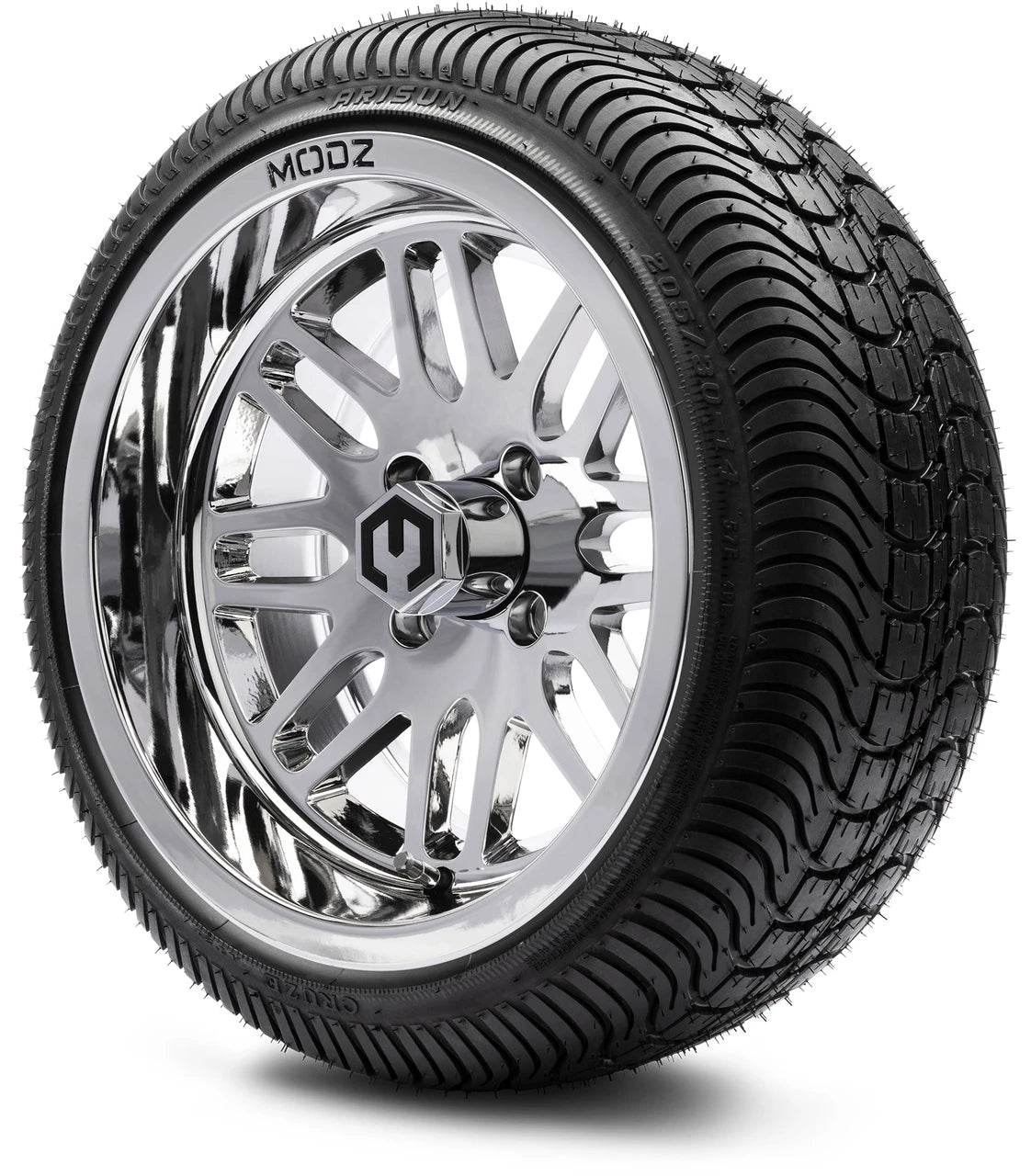 MODZ® 14" Mayhem Chrome Wheels & Street Tires Combo